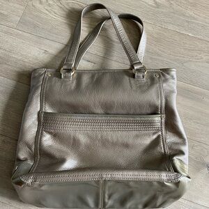 COLE HAAN work tote pewter sport stitch II